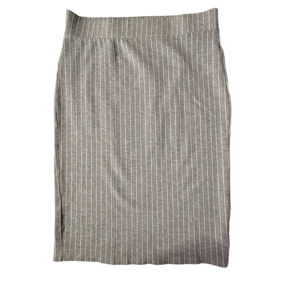 Baccini Gray White Striped Pencil Skirt Size L - Picture 4 of 10